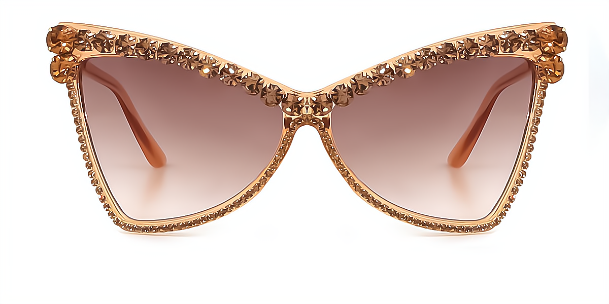 Brown Butterfly Unique Exquisite Mixed Materials Eyeglasses