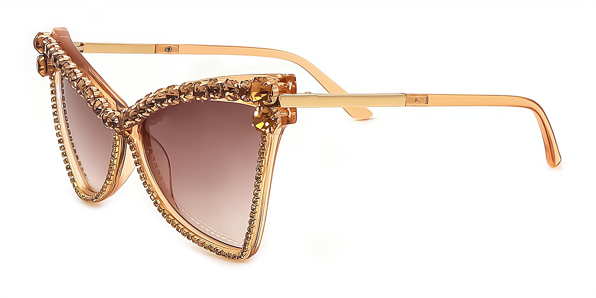 Brown Butterfly Unique Exquisite Mixed Materials Eyeglasses