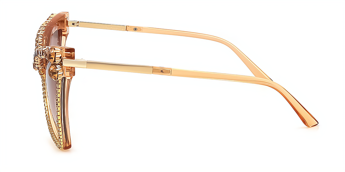 Brown Butterfly Unique Exquisite Mixed Materials Eyeglasses