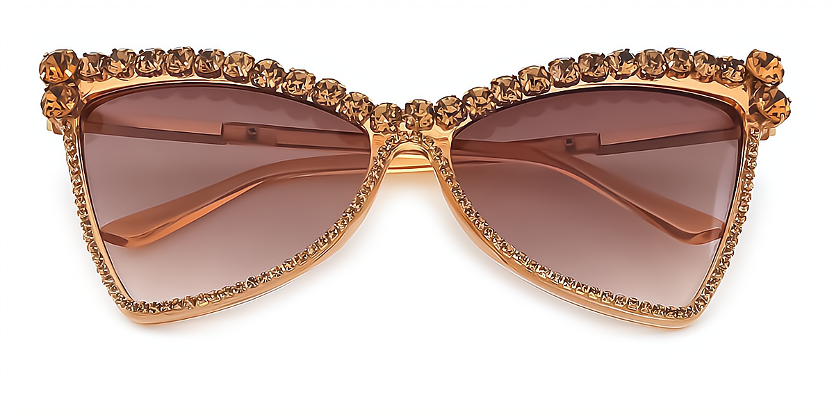 Brown Butterfly Unique Exquisite Mixed Materials Eyeglasses