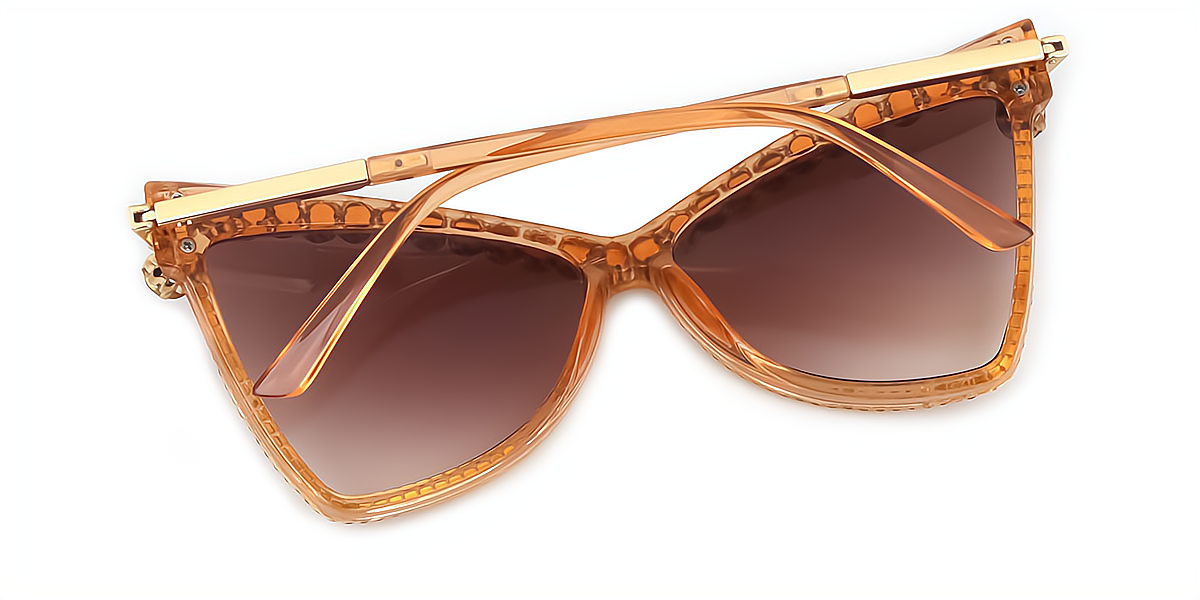 Brown Butterfly Unique Exquisite Mixed Materials Eyeglasses