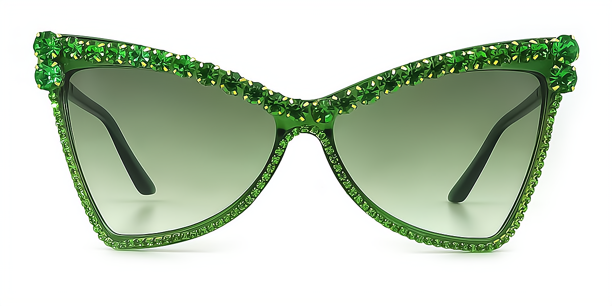 Green Butterfly Unique Exquisite Mixed Materials Eyeglasses