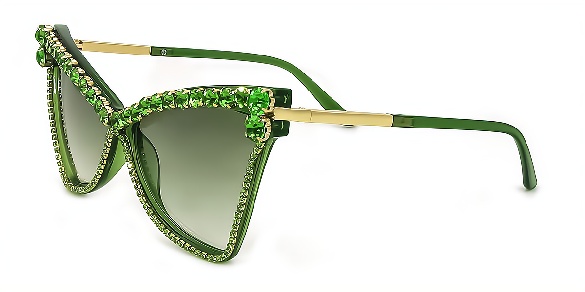 Green Butterfly Unique Exquisite Mixed Materials Eyeglasses