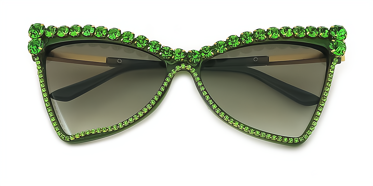 Green Butterfly Unique Exquisite Mixed Materials Eyeglasses