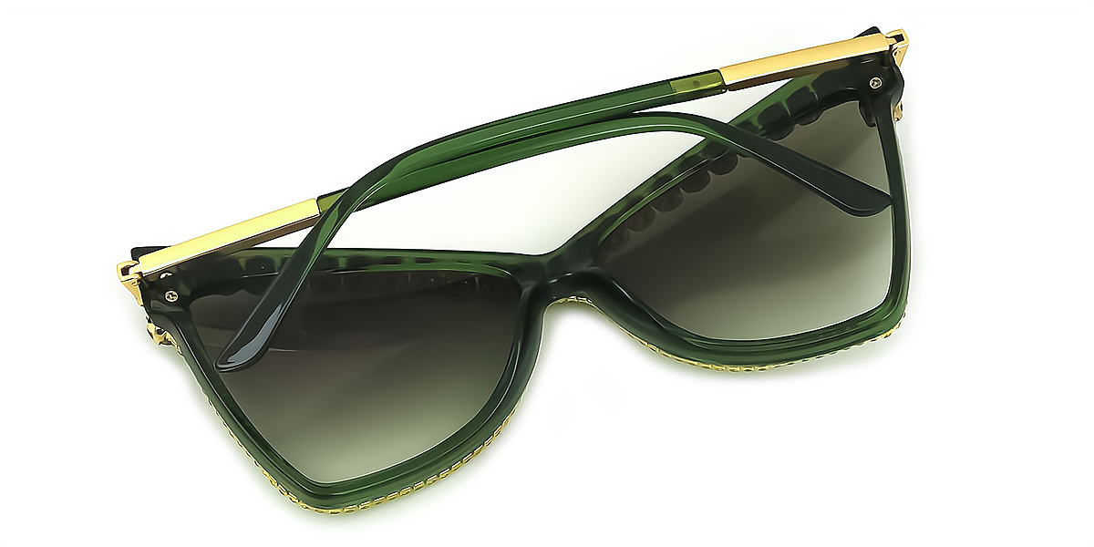 Green Butterfly Unique Exquisite Mixed Materials Eyeglasses