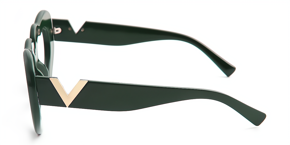 Green Cat Eye Unique Plastic Eyeglasses