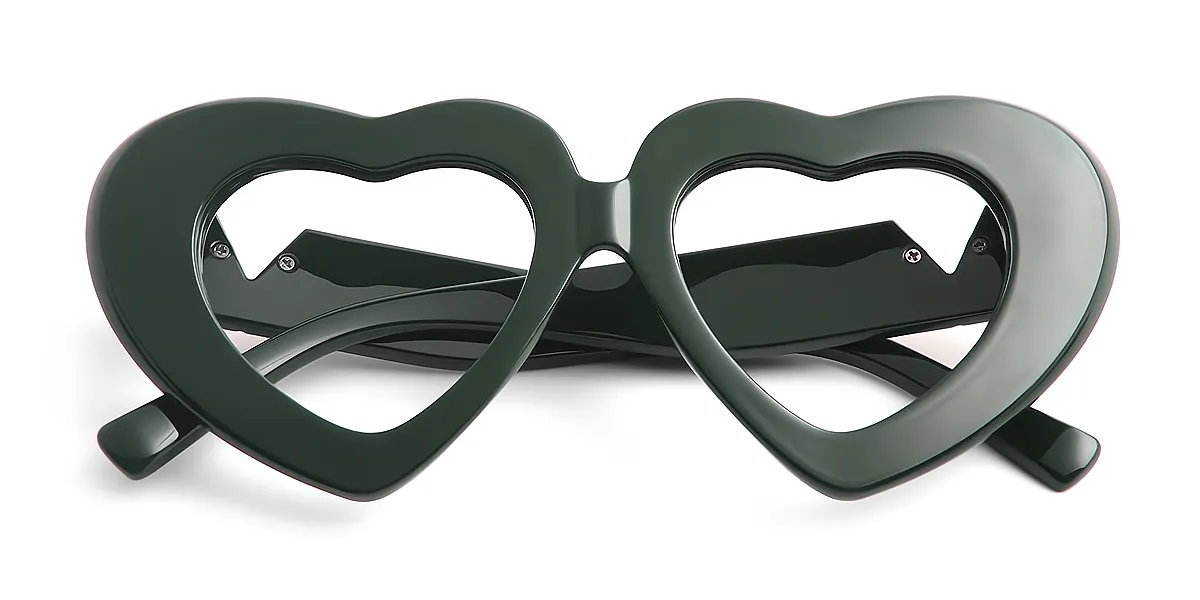 Green Cat Eye Unique Plastic Eyeglasses