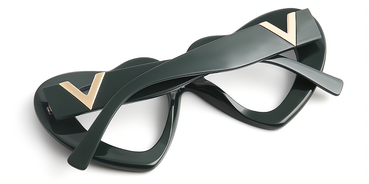 Green Cat Eye Unique Plastic Eyeglasses