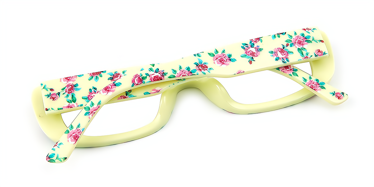 Green Rectangle Chic Fancy Plastic Eyeglasses