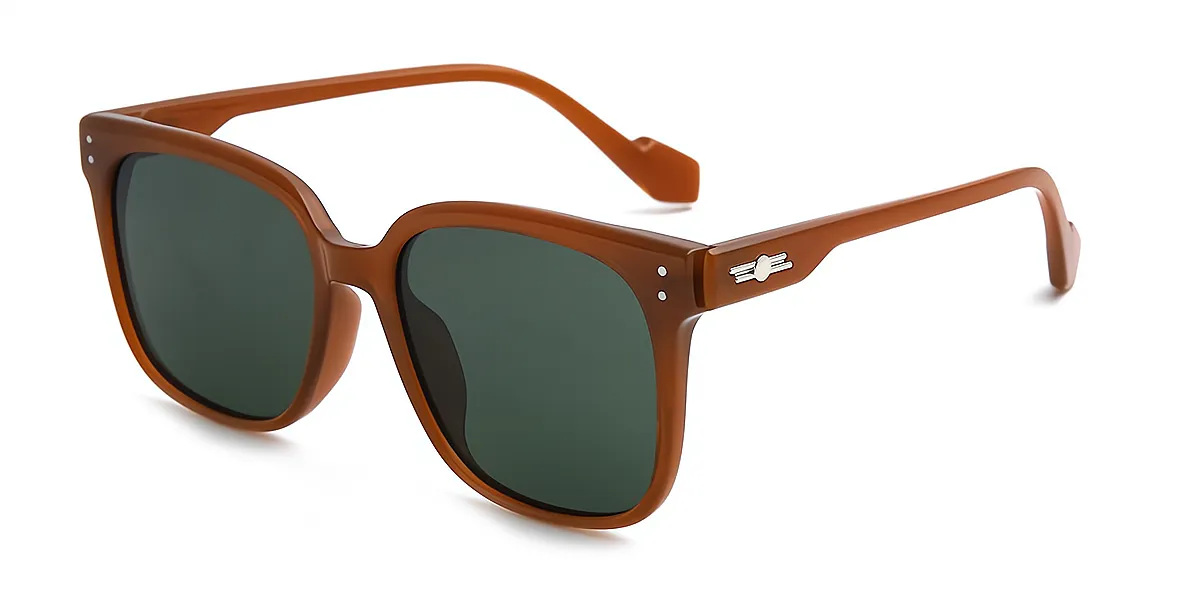 Brown Square Modish Wide TR90 Eyeglasses