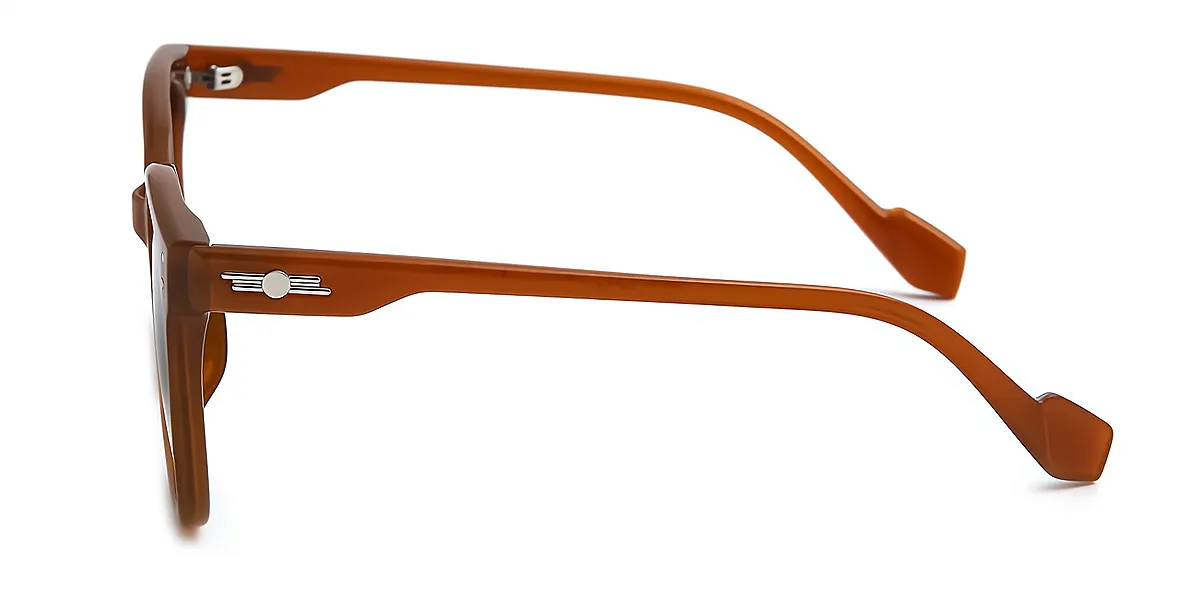 Brown Square Modish Wide TR90 Eyeglasses