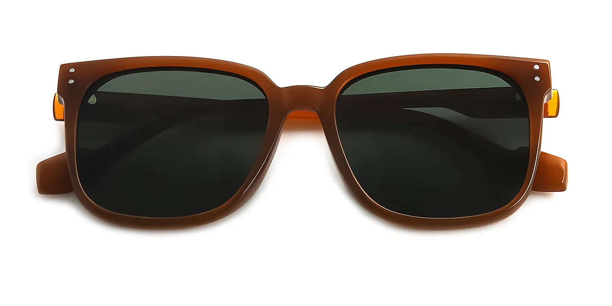 Brown Square Modish Wide TR90 Eyeglasses