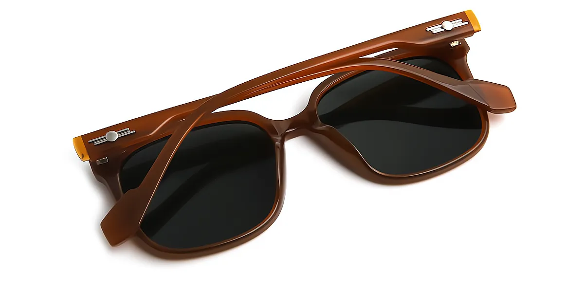 Brown Square Modish Wide TR90 Eyeglasses