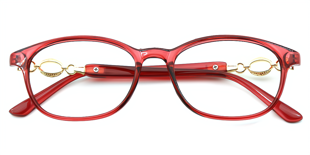 Red Oval Simple Exquisite TR90 Eyeglasses