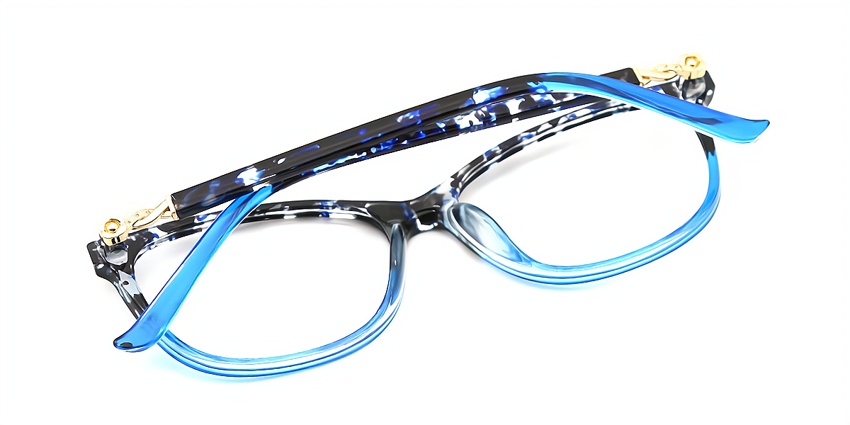 Janey Blue Rectangle Elegant TR90 Eyeglasses | Muukal.com