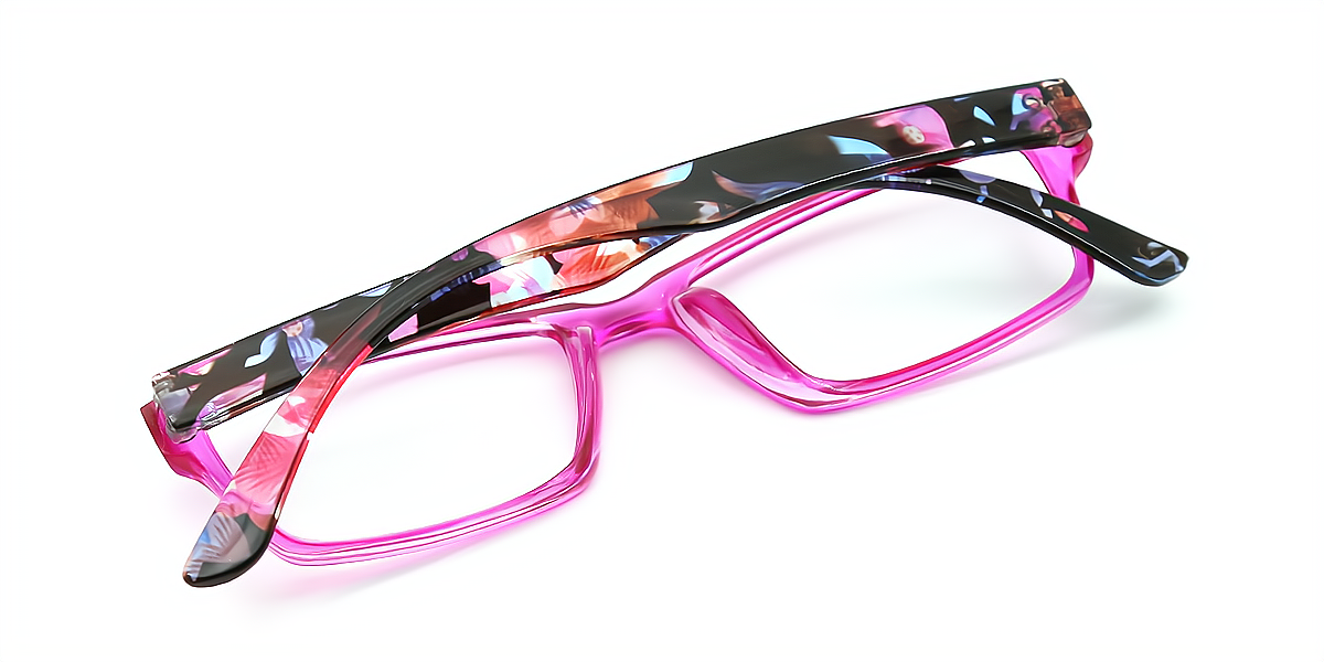 Purple Rectangle Classic Chic Plastic Eyeglasses