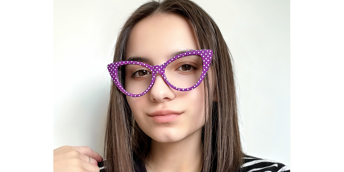 Purple Cat Eye Unique Plastic Eyeglasses
