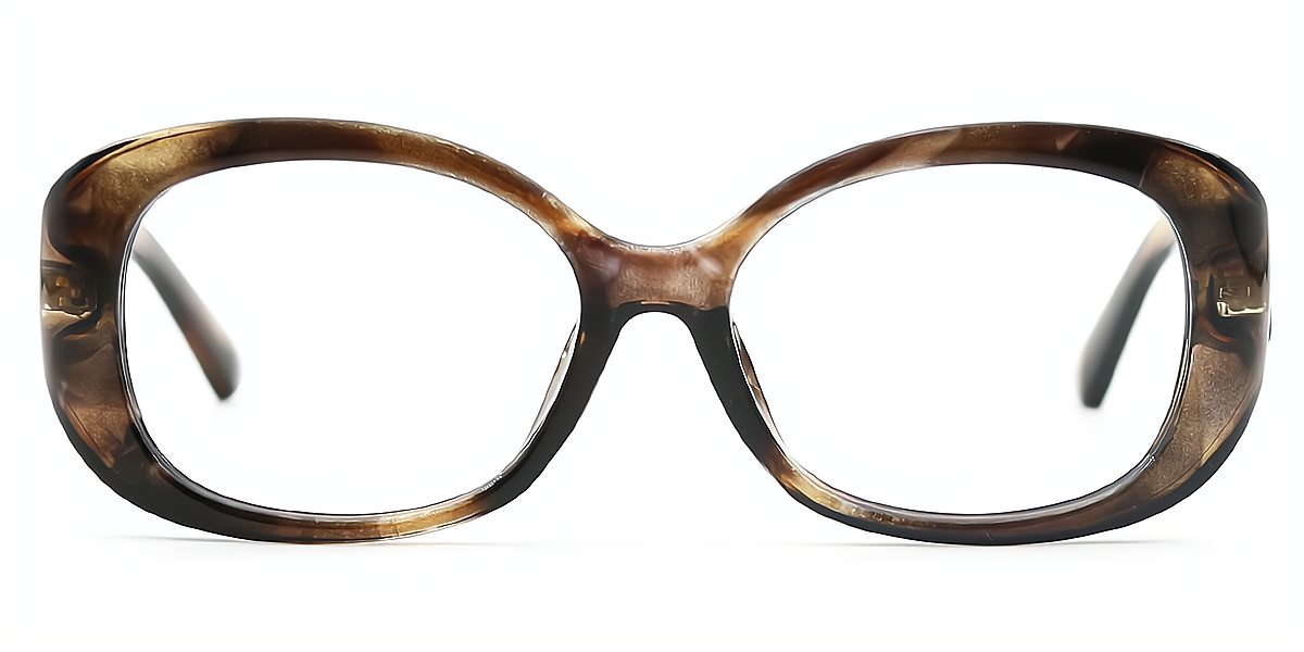 Brown Oval Unique TR90 Eyeglasses