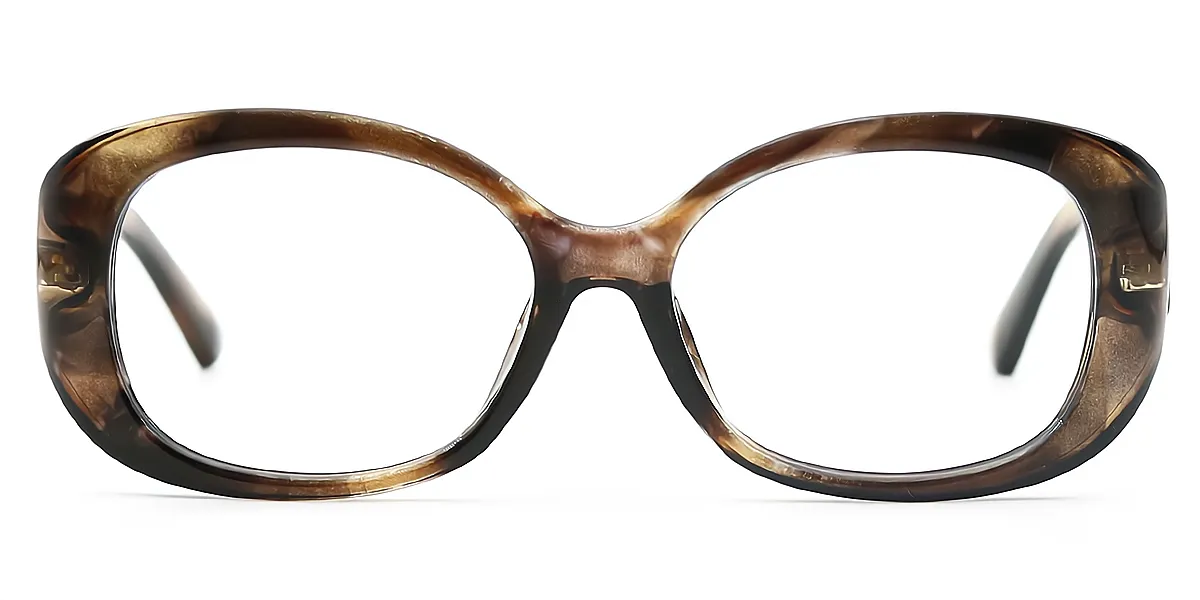 Brown Oval Unique TR90 Eyeglasses