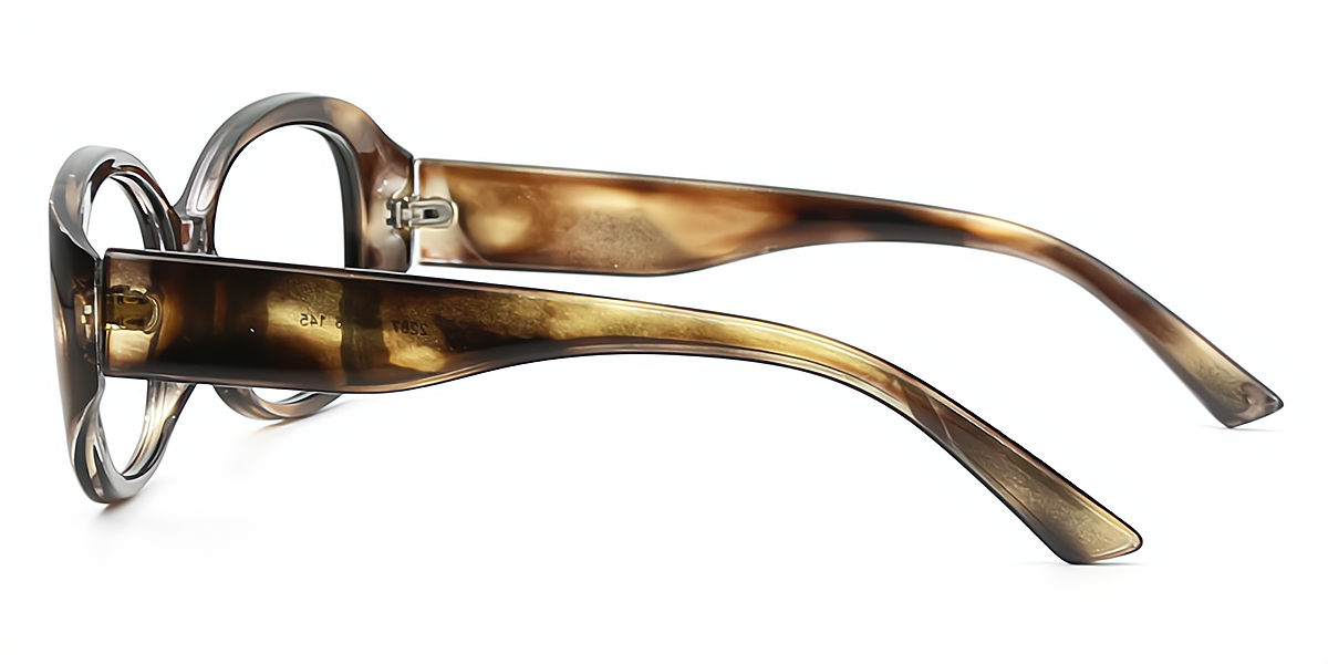 Brown Oval Unique TR90 Eyeglasses