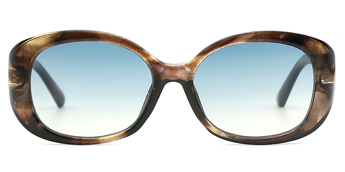 Brown Oval Unique TR90 Eyeglasses