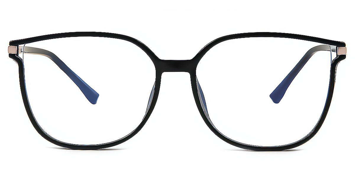 Black Oval Exquisite Mixed Materials Eyeglasses