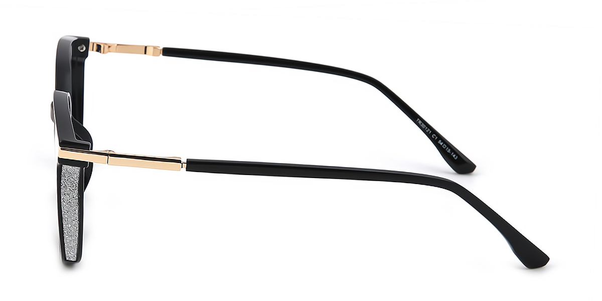 Black Oval Exquisite Mixed Materials Eyeglasses