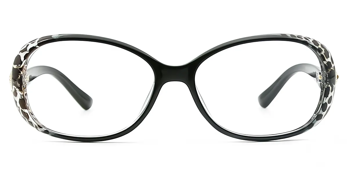 Black Oval Exquisite TR90 Eyeglasses