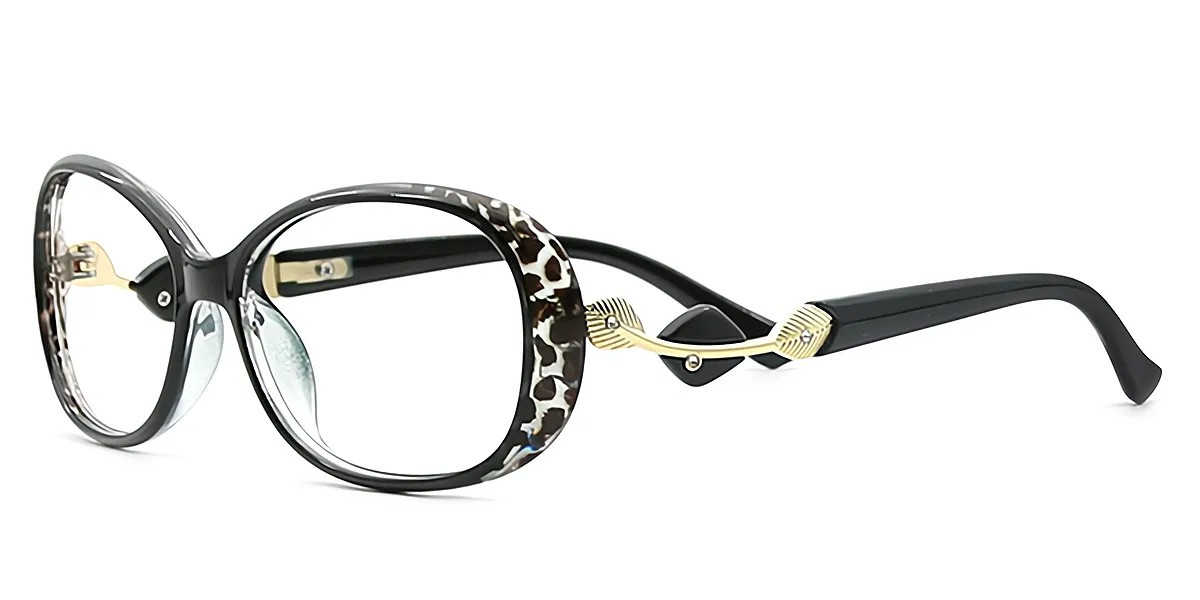 Black Oval Exquisite TR90 Eyeglasses