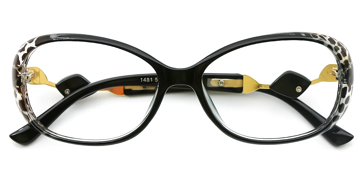 Black Oval Exquisite TR90 Eyeglasses
