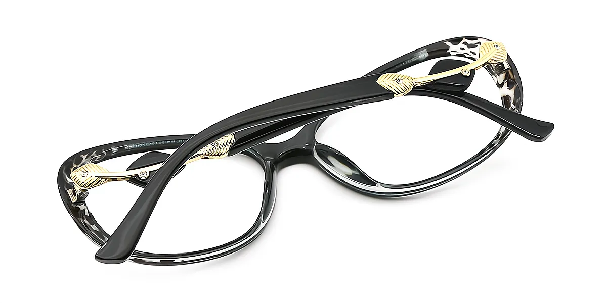 Black Oval Exquisite TR90 Eyeglasses