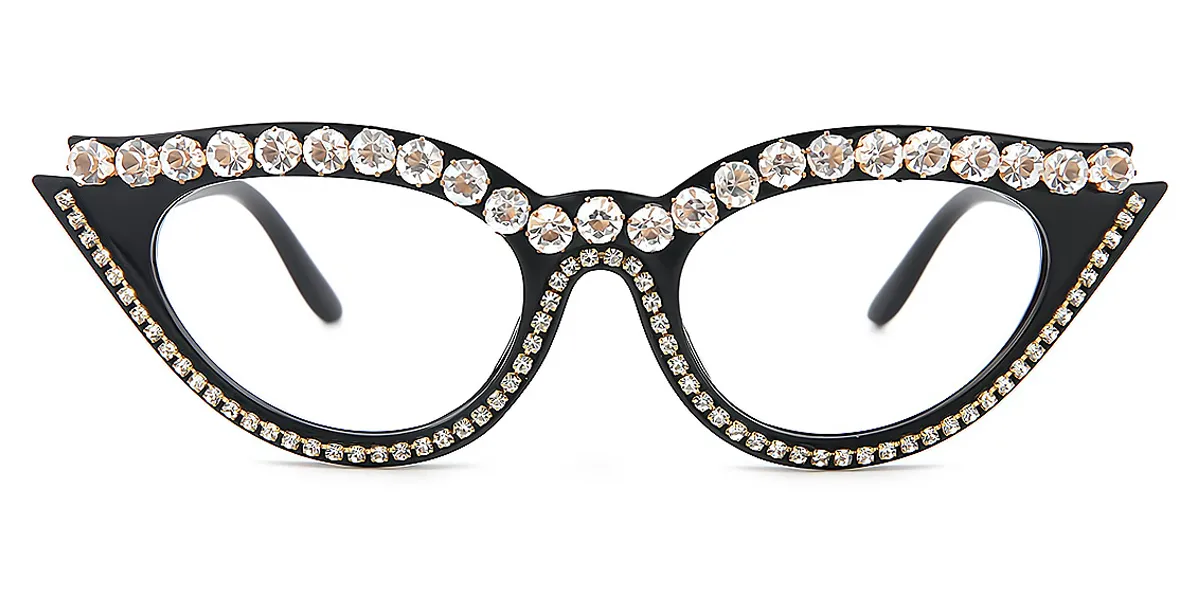 Black Cat Eye Exquisite Hipster Plastic Eyeglasses