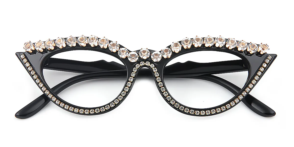 Black Cat Eye Exquisite Hipster Plastic Eyeglasses