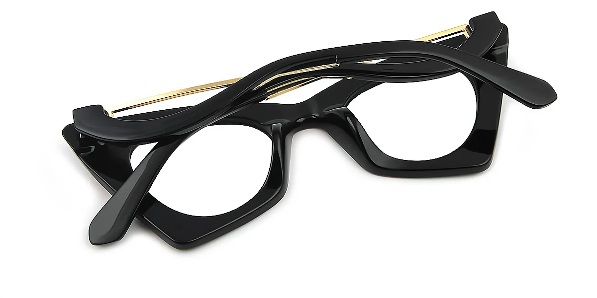 Red Cat Eye Geek-Chic Mixed Materials Eyeglasses