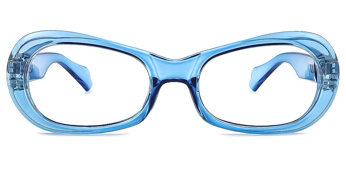 Blue Oval Geek-Chic Plastic Eyeglasses