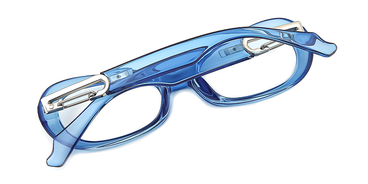Blue Oval Geek-Chic Plastic Eyeglasses
