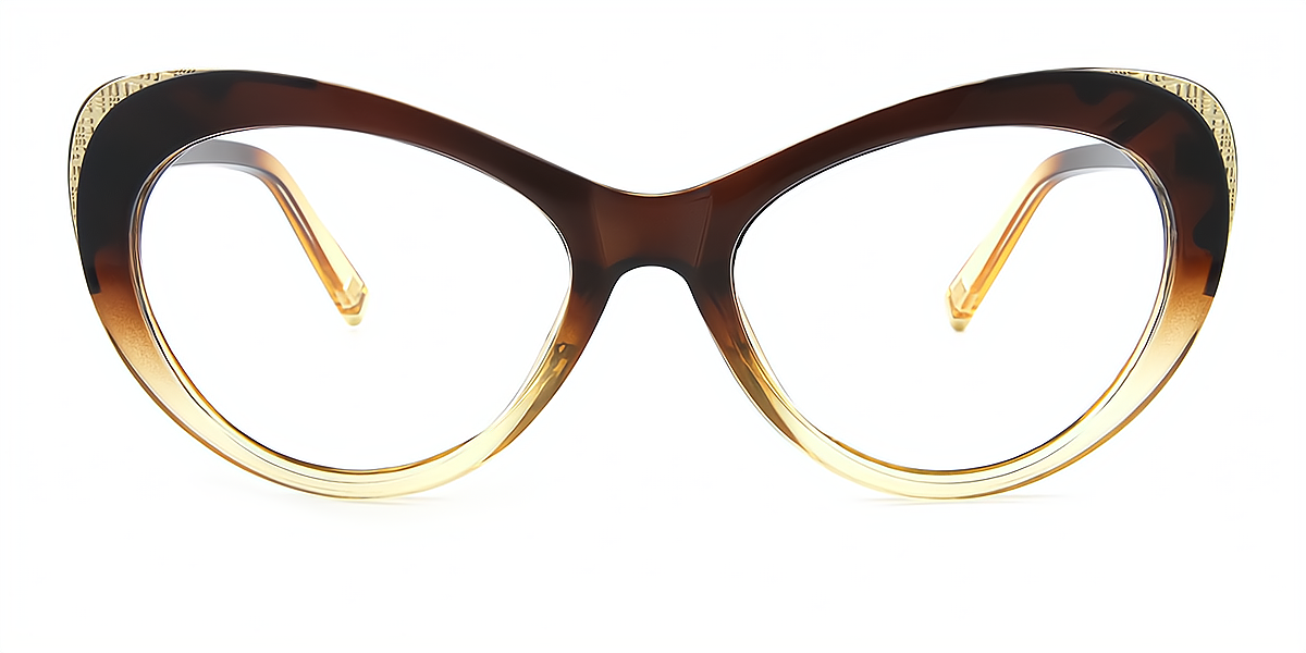 Brown Butterfly Exquisite Mixed Materials Eyeglasses