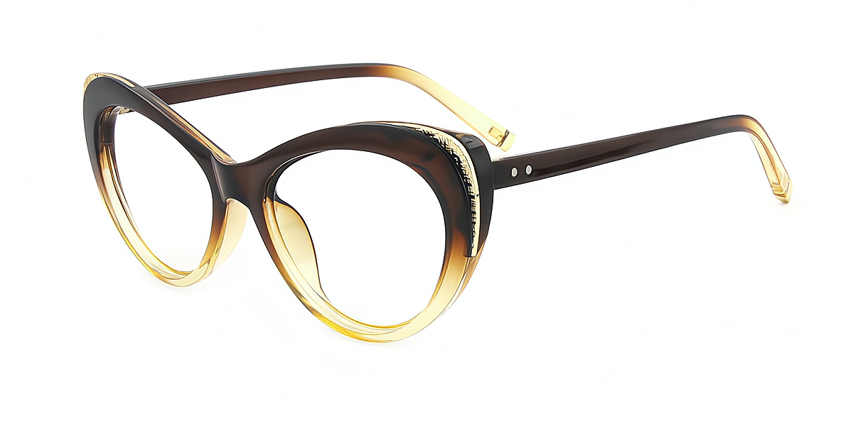 Brown Butterfly Exquisite Mixed Materials Eyeglasses