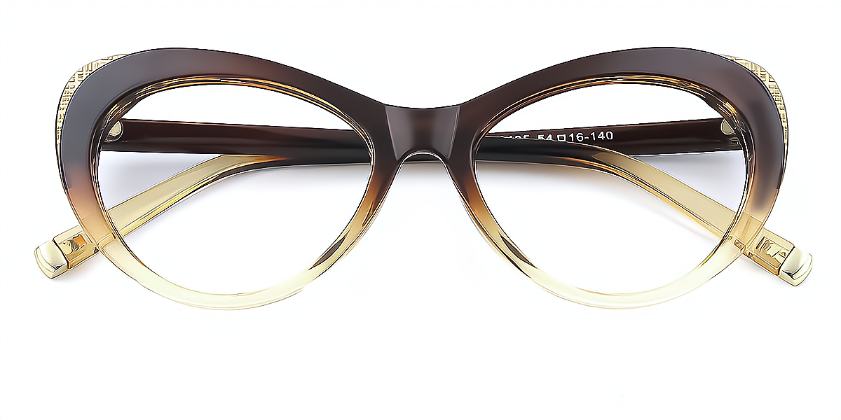 Brown Butterfly Exquisite Mixed Materials Eyeglasses