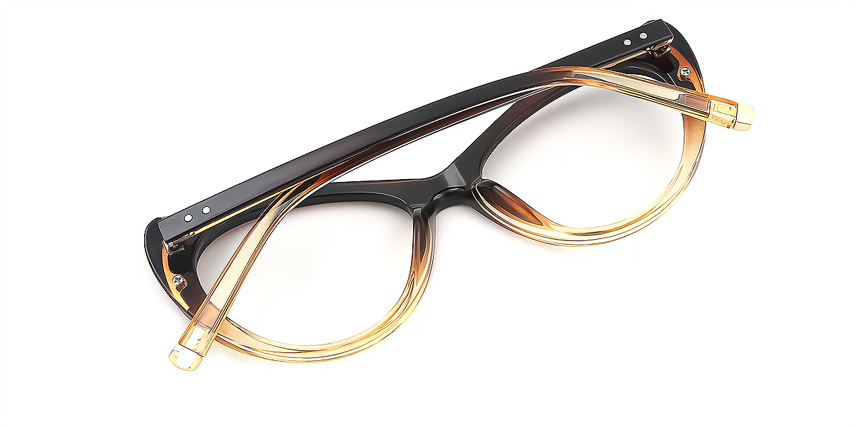Brown Butterfly Exquisite Mixed Materials Eyeglasses
