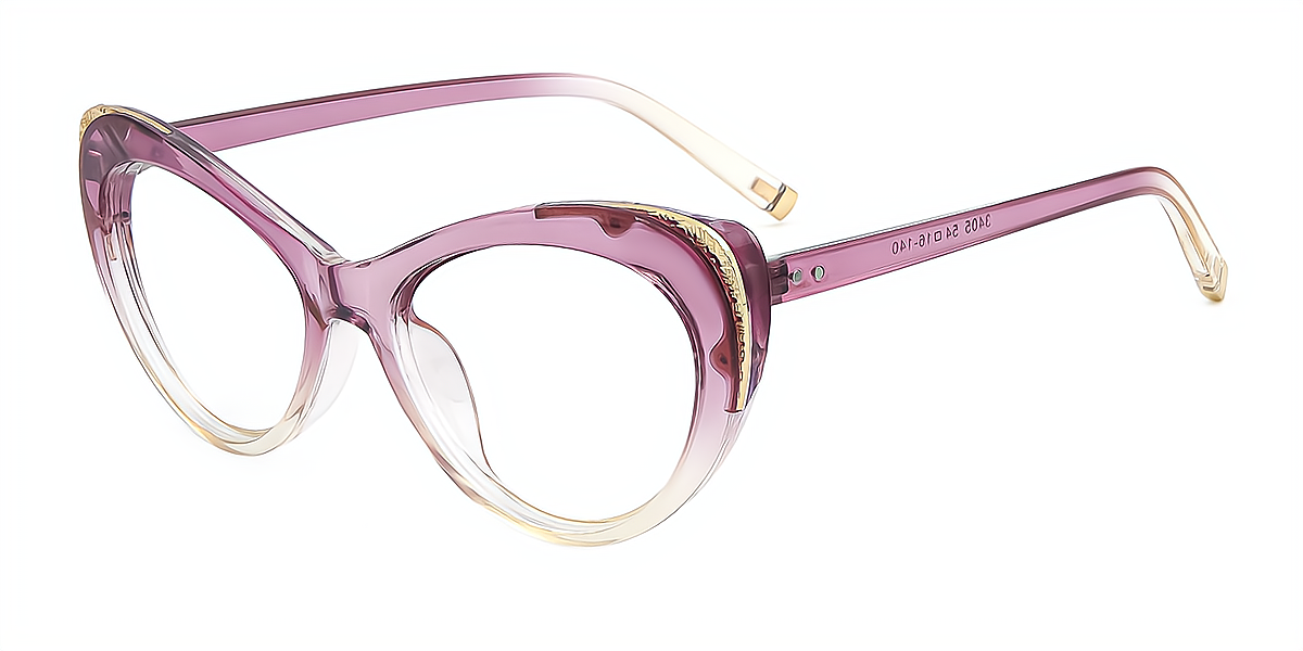 Purple Butterfly Exquisite Mixed Materials Eyeglasses