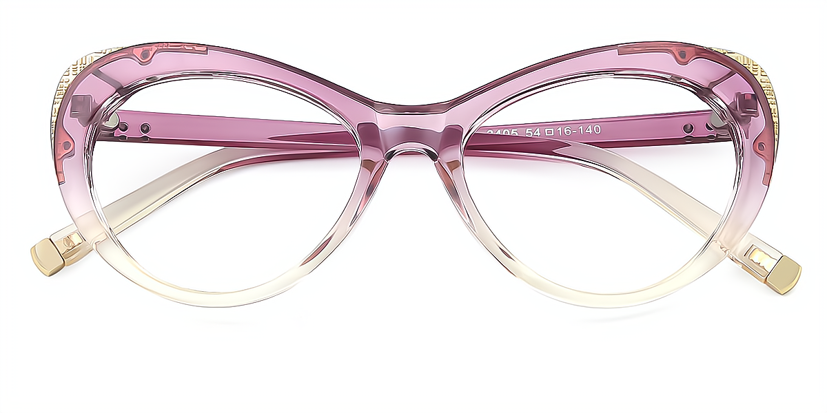 Purple Butterfly Exquisite Mixed Materials Eyeglasses