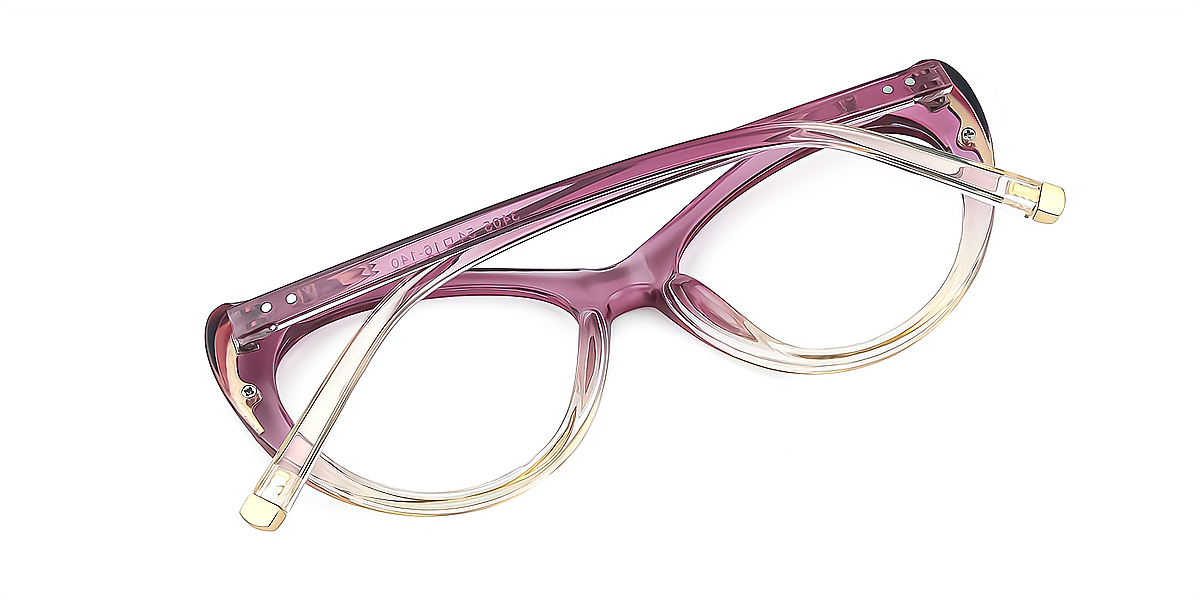 Purple Butterfly Exquisite Mixed Materials Eyeglasses