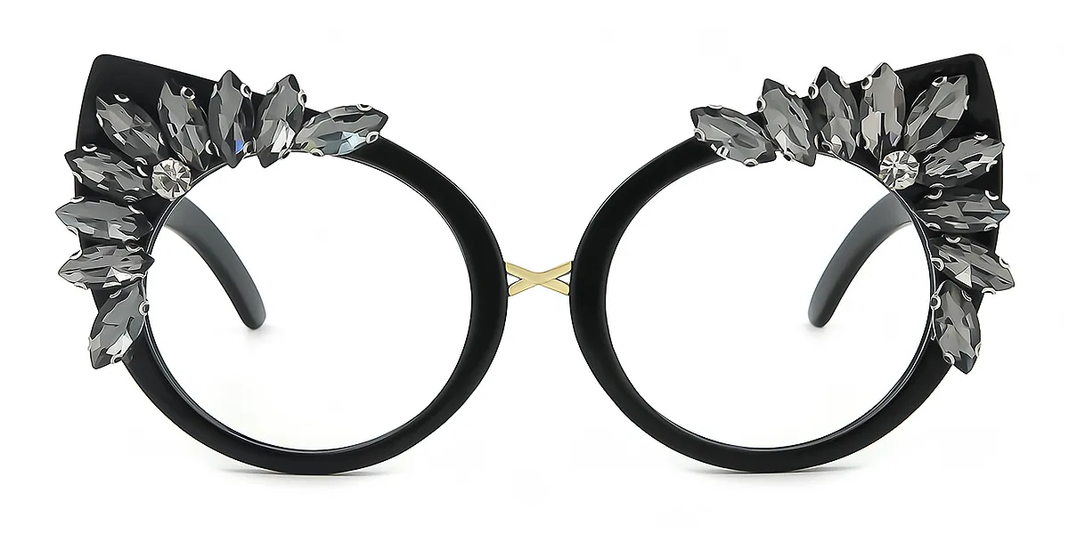 Black Cat Eye Hipster Plastic Eyeglasses