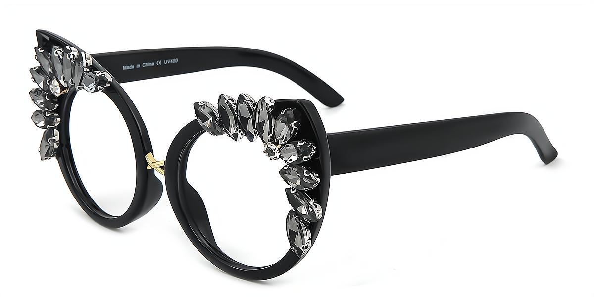 Black Cat Eye Hipster Plastic Eyeglasses