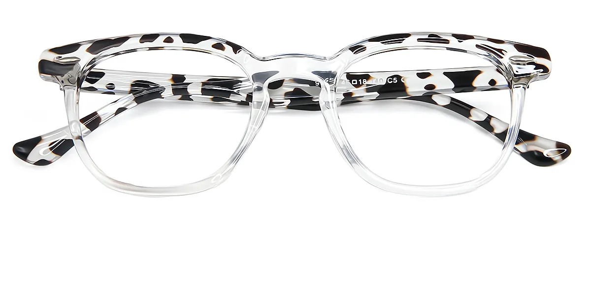 Tortoise Rectangle Simple Acetate Eyeglasses
