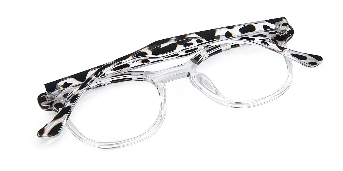 Tortoise Rectangle Simple Acetate Eyeglasses