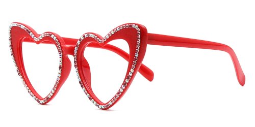 Rhinestone Heart Shape Eyeglasses