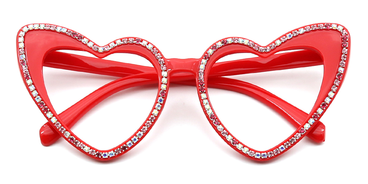 Red Cat Eye Unique Modish Plastic Eyeglasses