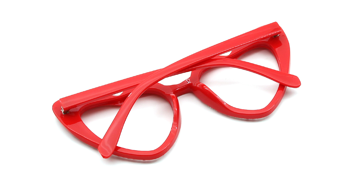 Red Cat Eye Unique Modish Plastic Eyeglasses